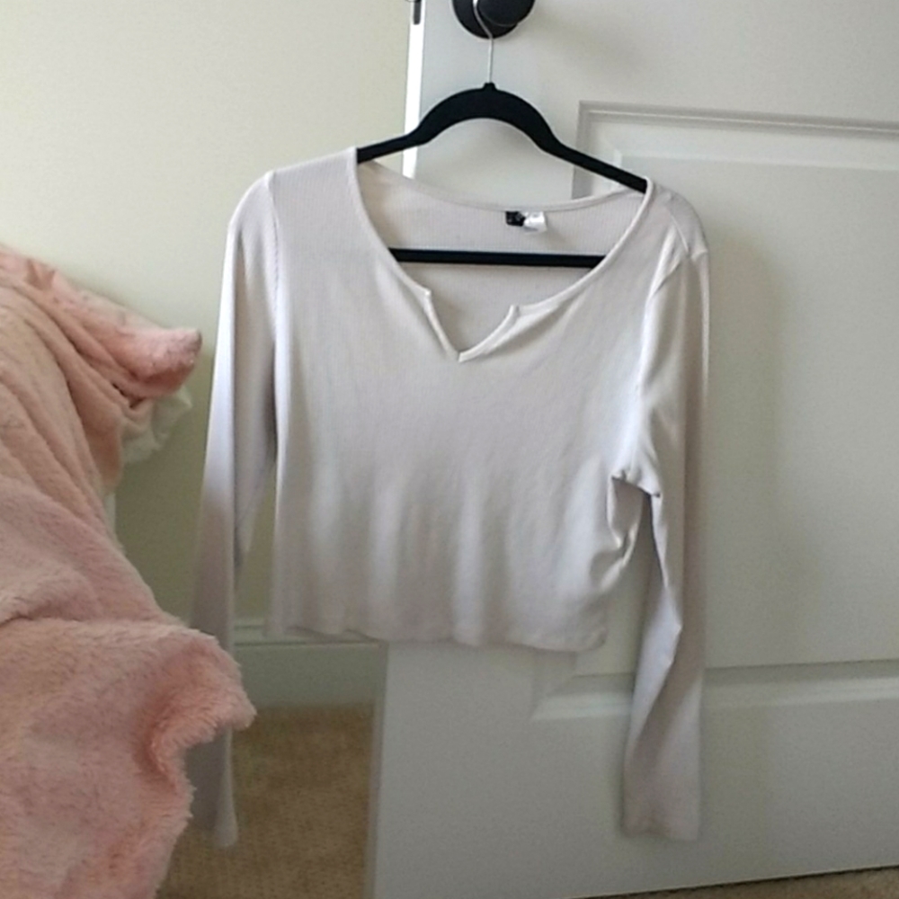 H&M white ribbed tee